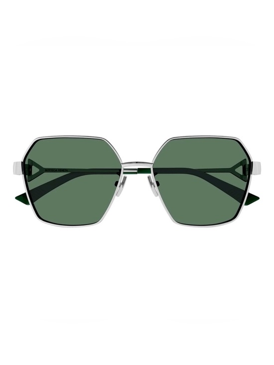 Bottega Veneta New Classic Geometric Sunglasses Green & Silver BV1224S Unisex main image 11
